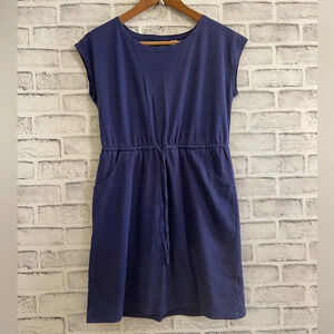 Women’s Basic Editions navy blue pullover short sleeve casual dress cover-up, S